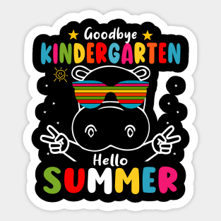 Goodbye kindergarten Graduation 2024 Hello Summer hippo Sticker